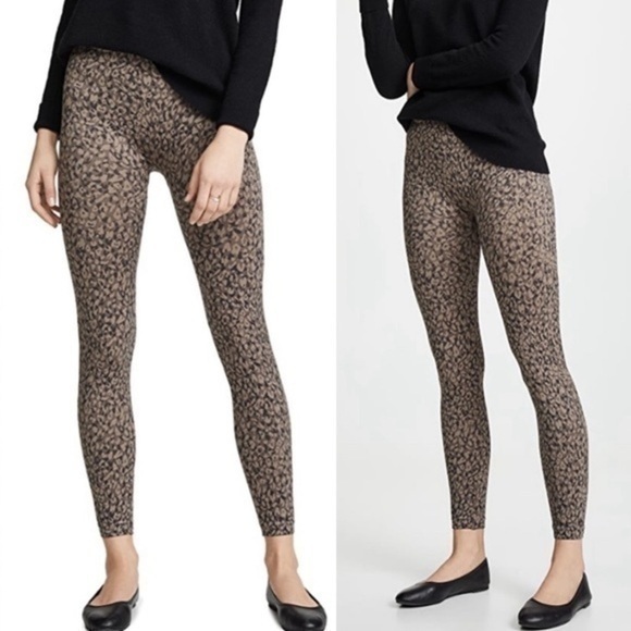 SPANX Leggings Womens Sz Small Tan Black Leopard Look At Me Now Seamless Pull On - Picture 1 of 8